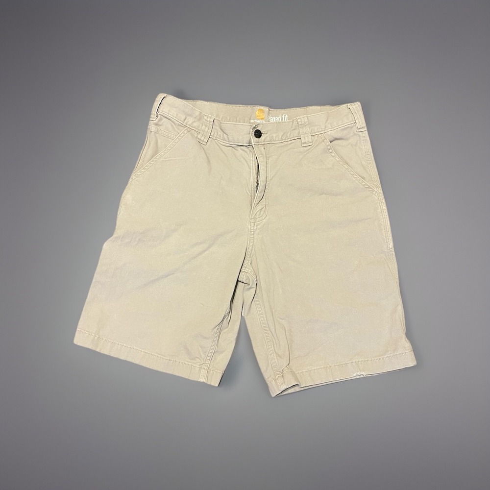 Carhartt Men's Khaki Cargo Canvas Shorts Size 34 - Picture 2 of 6